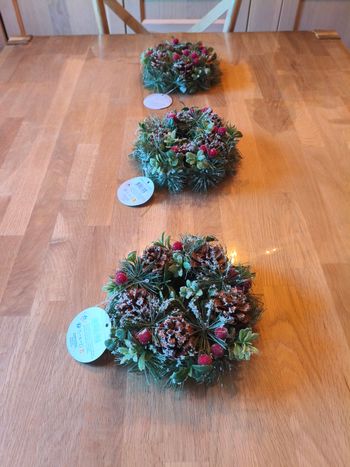3 couronnes de noël de table