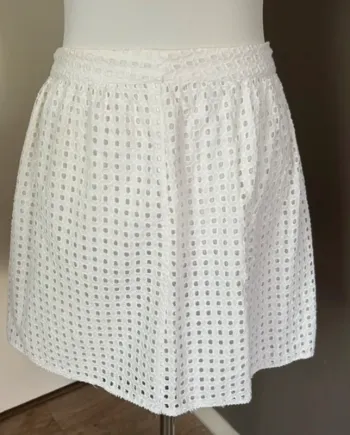 Etam mini jupe été blanche broderie, anglaise, dentelle femme, taille 36