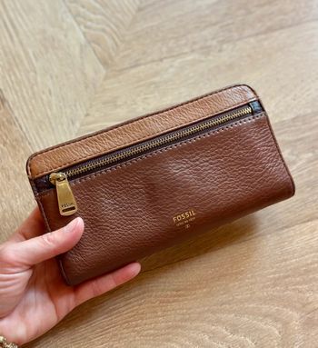 Portefeuille en cuir Fossil marron