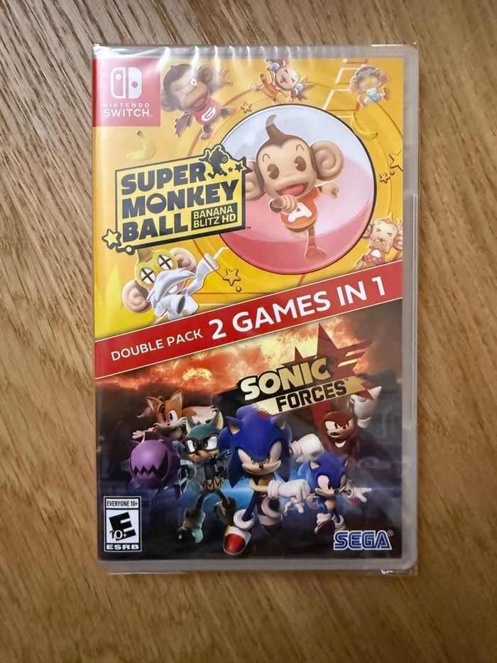 Double Pack Nintendo Switch Super Monkey Ball Banana Blitz HD et Sonic Forces NEUF sous blister - photo numéro 1