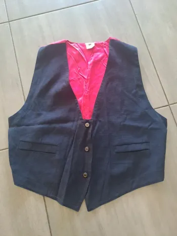 Gilet costume bleu marine fuschia BUDÙ Taille 44