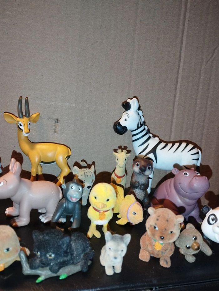 Lot de figurines d'animaux en feutrine douce et plastique - photo numéro 3