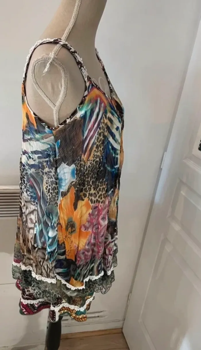 Sorgho top long tunique haut blouse femme, taille 38 - photo numéro 2