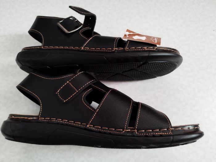 Sandales cuir neufs homme taille 42 avec lanières 3 trous - photo numéro 5