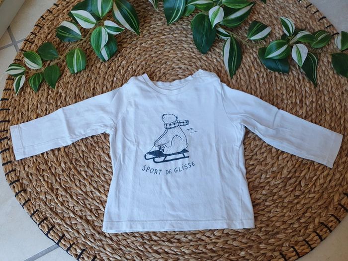 Lot Vertbaudet bébé garçon 12 mois - tee-shirts manches longues et gilet à capuche - photo numéro 5