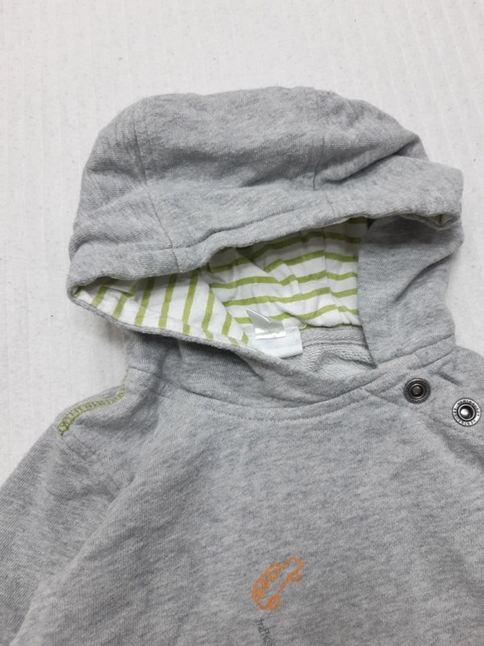 Sweat gris à capuche Vertbaudet 12 mois - photo numéro 4