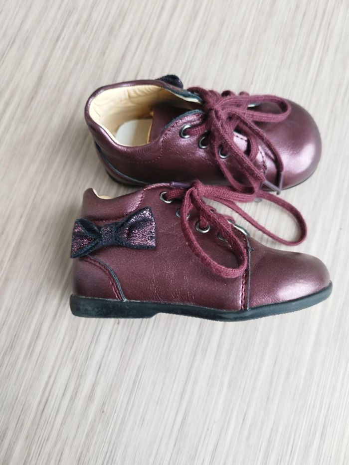 Bottines fille bordeaux taille 20 - photo numéro 5