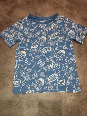 t-shirt bleu monstre