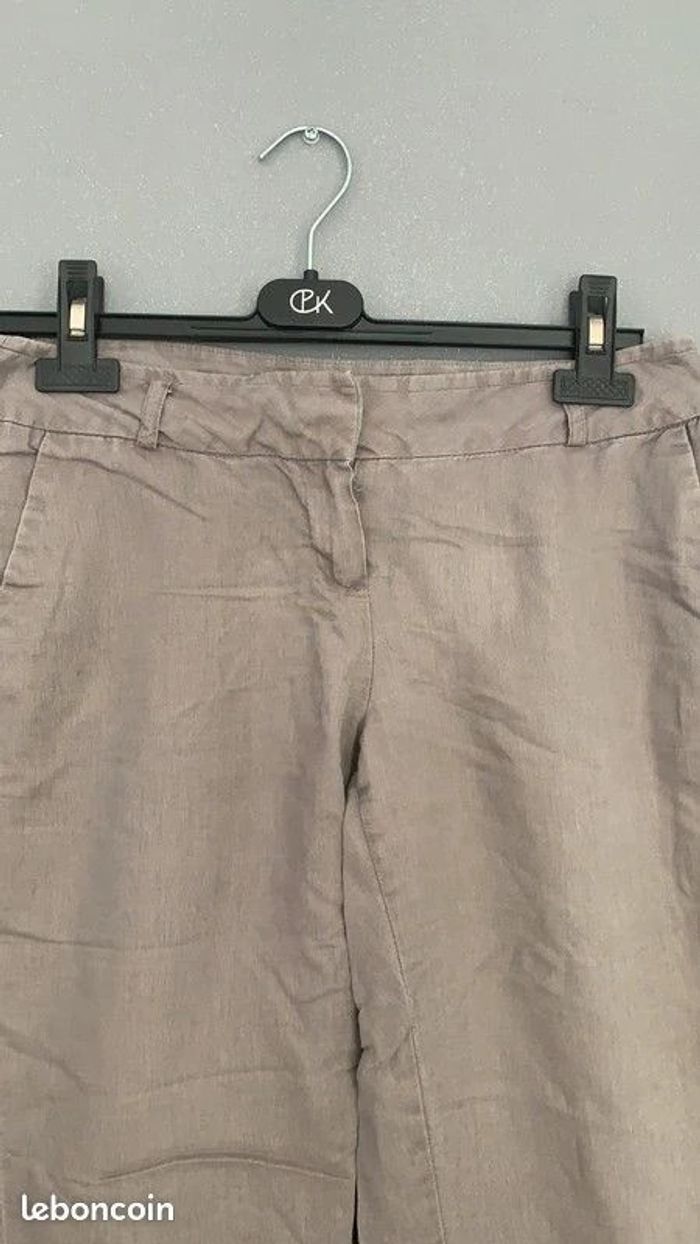 Pantacourt Camaieu en lin et coton T36 - photo numéro 2