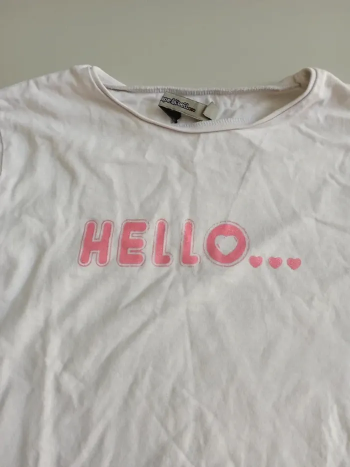 T-shirt manches longues tape à l'oeil Hello 12 ans - photo numéro 4