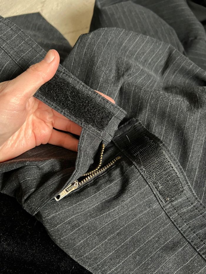 Pantalon gris rayures vintage y2k officecore annees 2000 - Taille L/XL - photo numéro 5