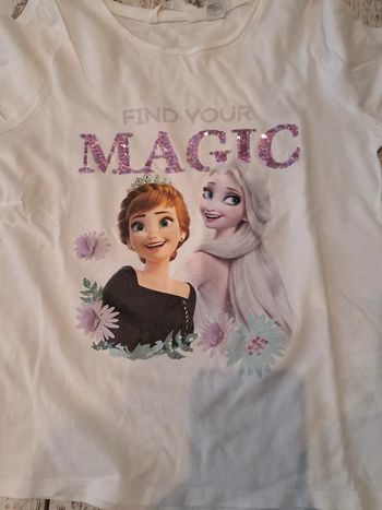 T shirt paillettes la reine des neige
