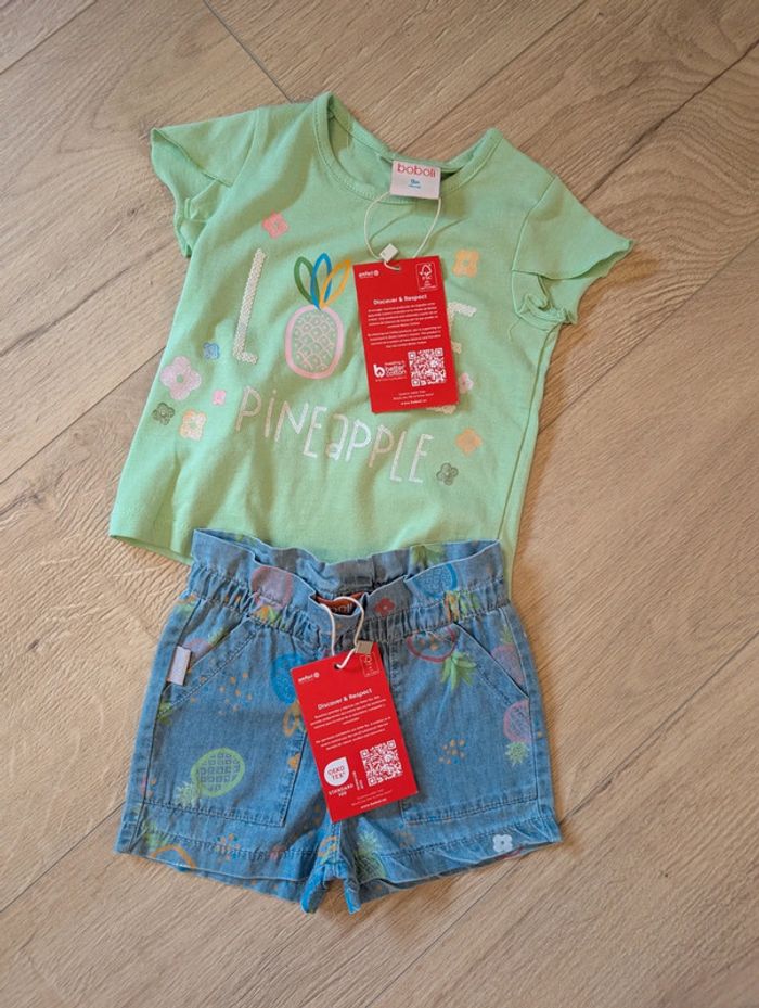 Ensemble neuf 74cm boboli short tshirt