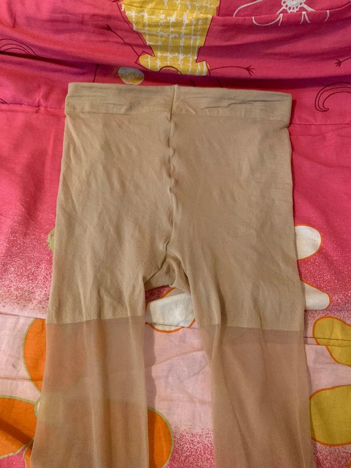 Collants beige voile léger taille M - photo numéro 3