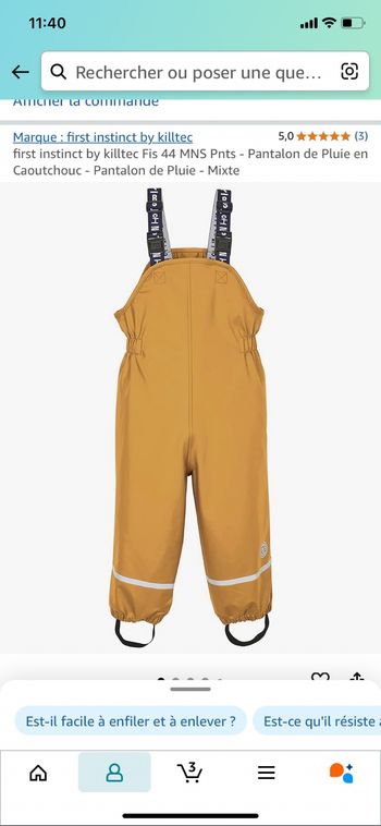 Salopette de pluie Kiltec 3/4 ans