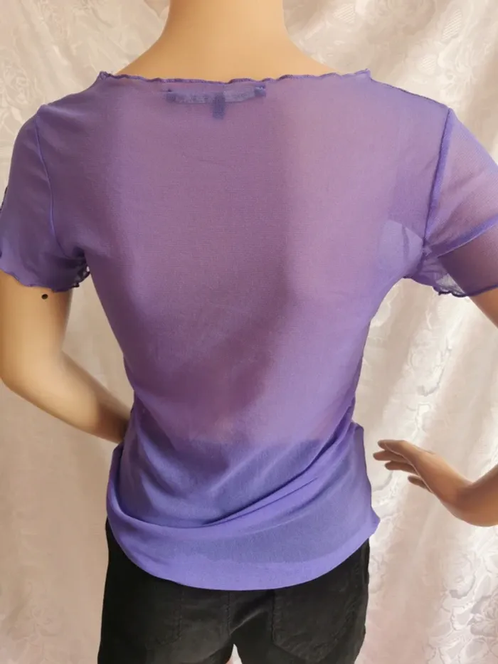 💮Top violet. Maille transparent. Taille 38 .La mode est à vous - photo numéro 5