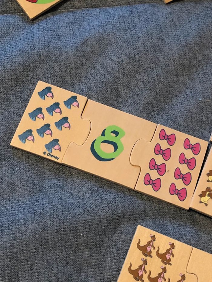 Jeu de mémoire puzzle chiffre en bois Winnie L’ourson - photo numéro 6