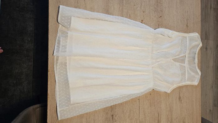 Robe classique, légère, beige avec broderie et dentelle, Emoi by Emonite, 40, nickel - photo numéro 11