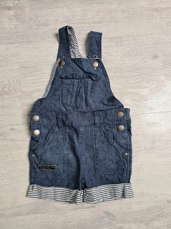 Salopette courte effet jean kidkanai 18 mois mais taille très petit
