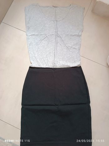 Robe manches courtes bi matière