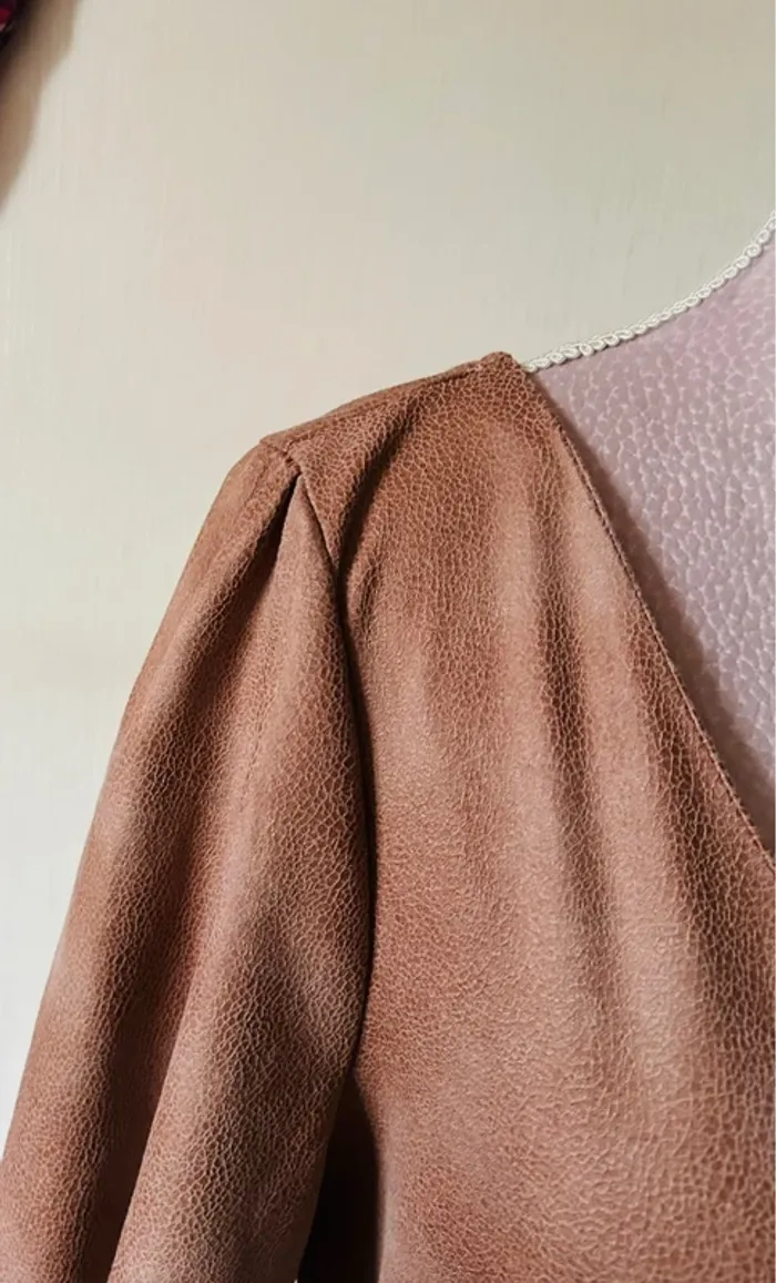 🧡🍁Robe automnale suédine bohème chic L/40 Suede-effect Boho dress🍁🧡 - photo numéro 13