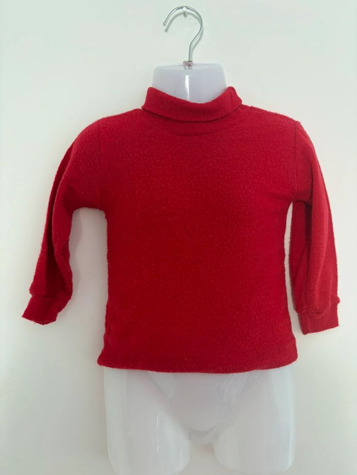 Pull col roulé rouge – Taille 2 ans (86 cm)