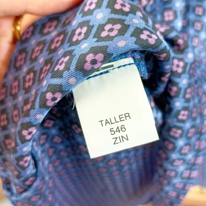 Chemise fluide imprimée géométrique violette mauve Zara – Taille S A781 - photo numéro 6