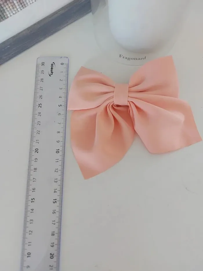 🌸 Barrette nœud couleur saumon - photo numéro 3