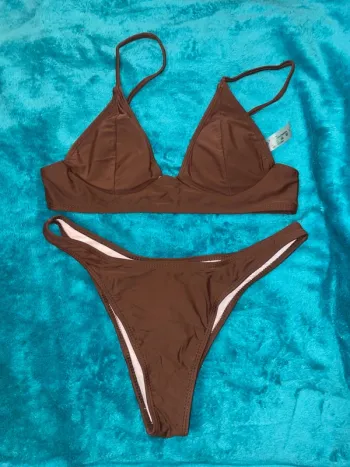 Maillot de bain marron SHEIN L
