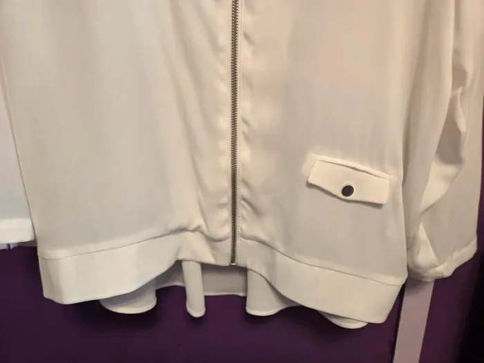 Veste légère fluide blanche zippée – taille 48 - photo numéro 3