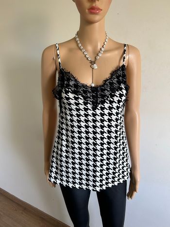 Débardeur noir et écru Amisu taille XS comme neuf 