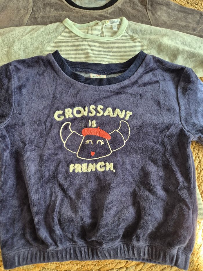 3 hauts de pyjamas en velours garçon 3 ans - photo numéro 2