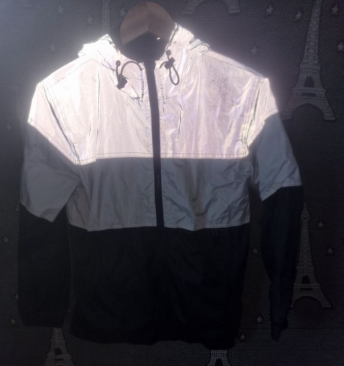 Veste coupe-vent imperméable phosphorescent 12ans Gémo - photo numéro 2