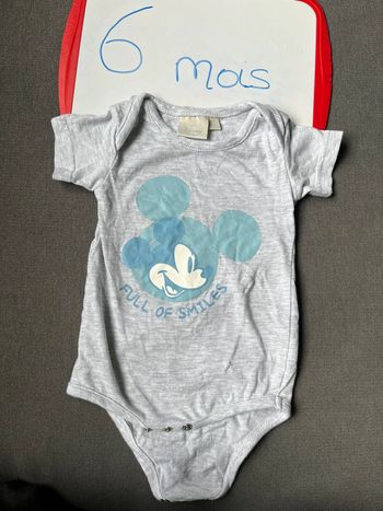 Body manches courtes Mickey 6 mois