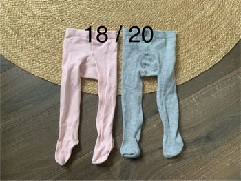 Lot 2 collants hiver rose gris TAO tape à l’œil 18 20