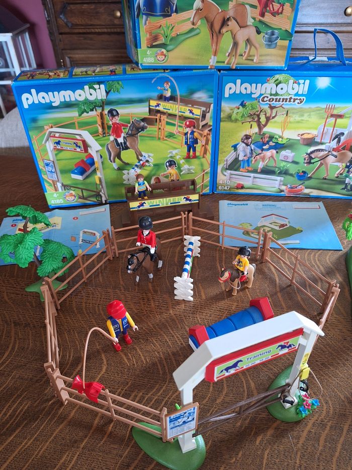 Playmobil 3 lots équitation,  vétérinaire + chevaux + obstacles - photo numéro 5