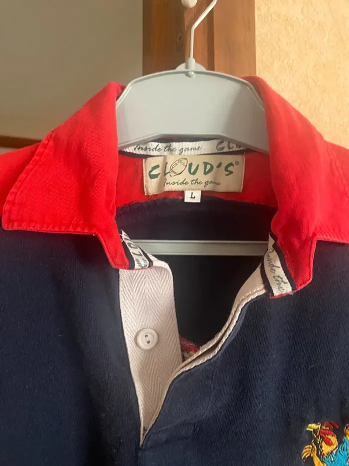 Polo rugby vintage Équipe de France – Taille L – Coq brodé & style rétro 🇫🇷 - photo numéro 6