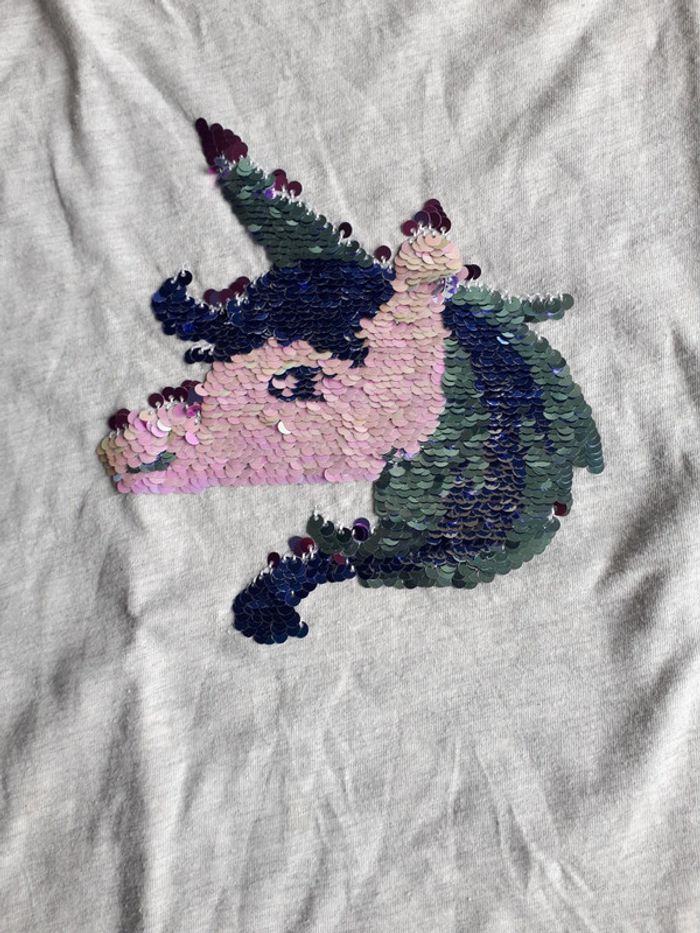 Tee-shirt sequin licorne in extenso 12 ans - photo numéro 2