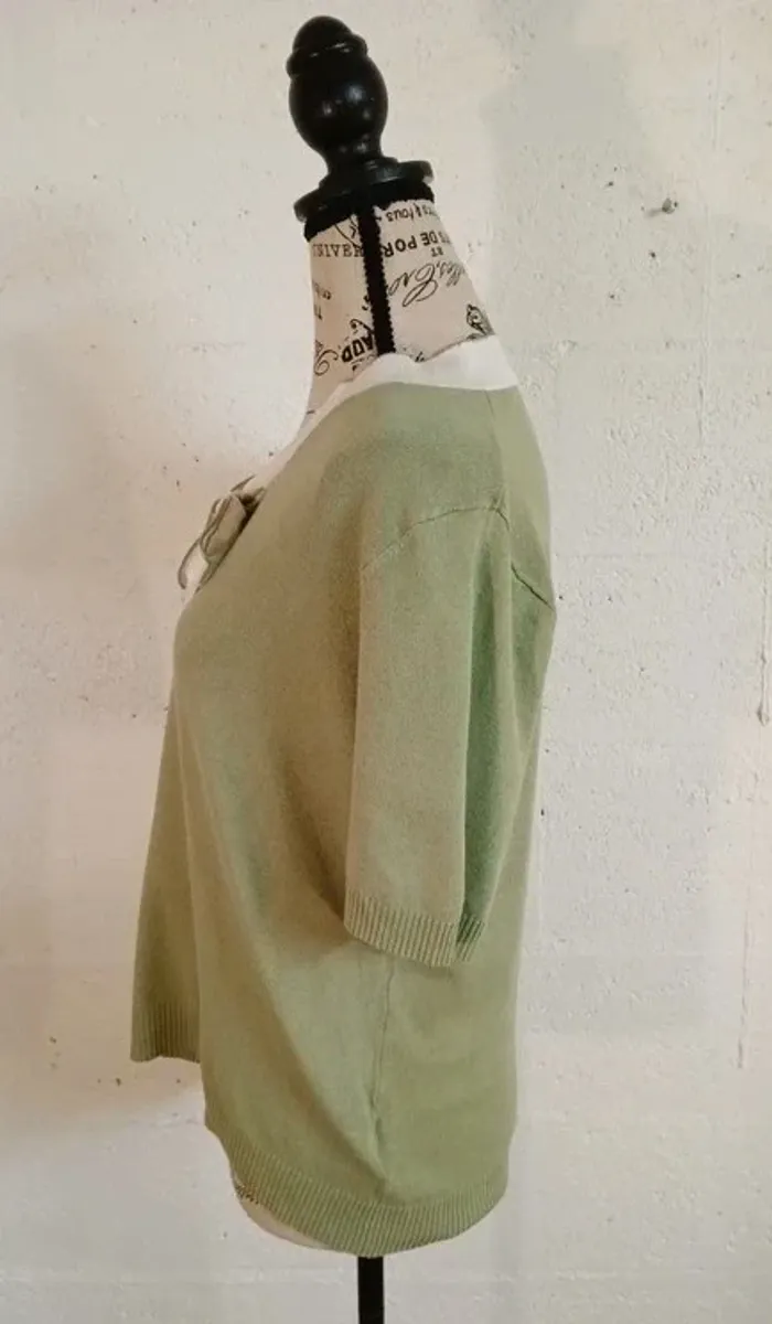 💚 Pull fin manches courtes – DAZY – Taille M – Bon état - photo numéro 3