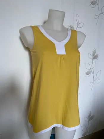 Débardeur jaune et blanc Blancheporte Taille 36