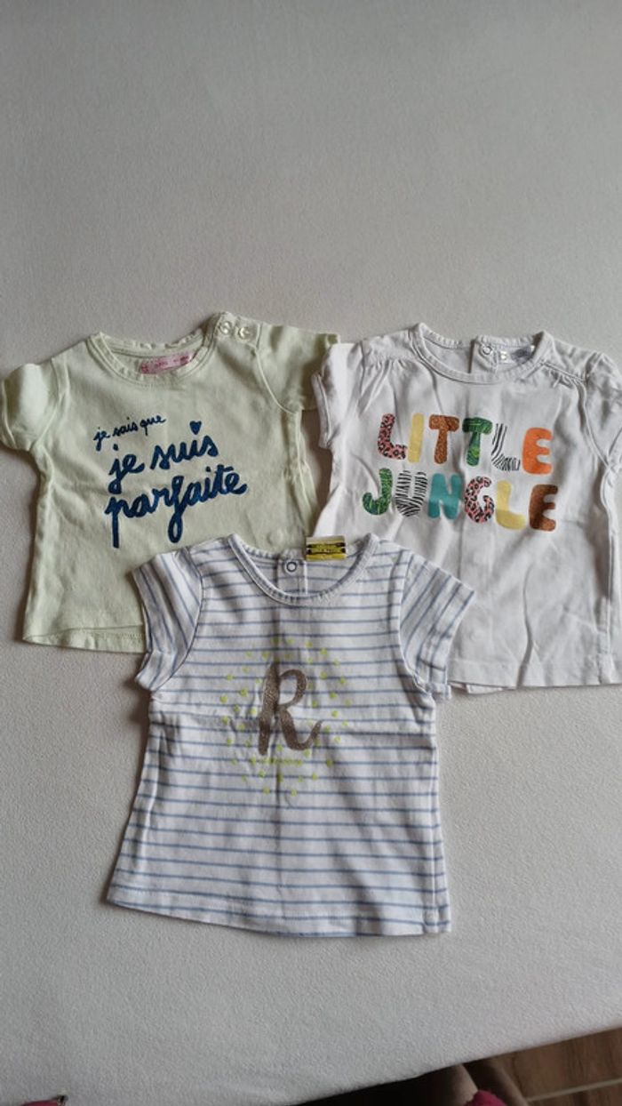 Lot 3 tee-shirts fille 3 mois