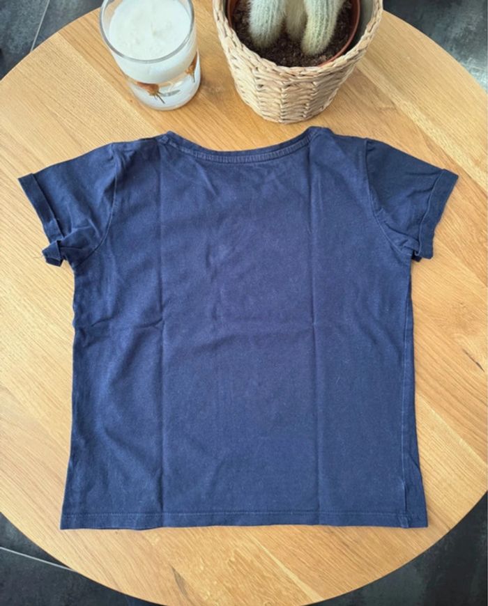 T-shirt uni bleu marine Monoprix fille 8 ans - photo numéro 2