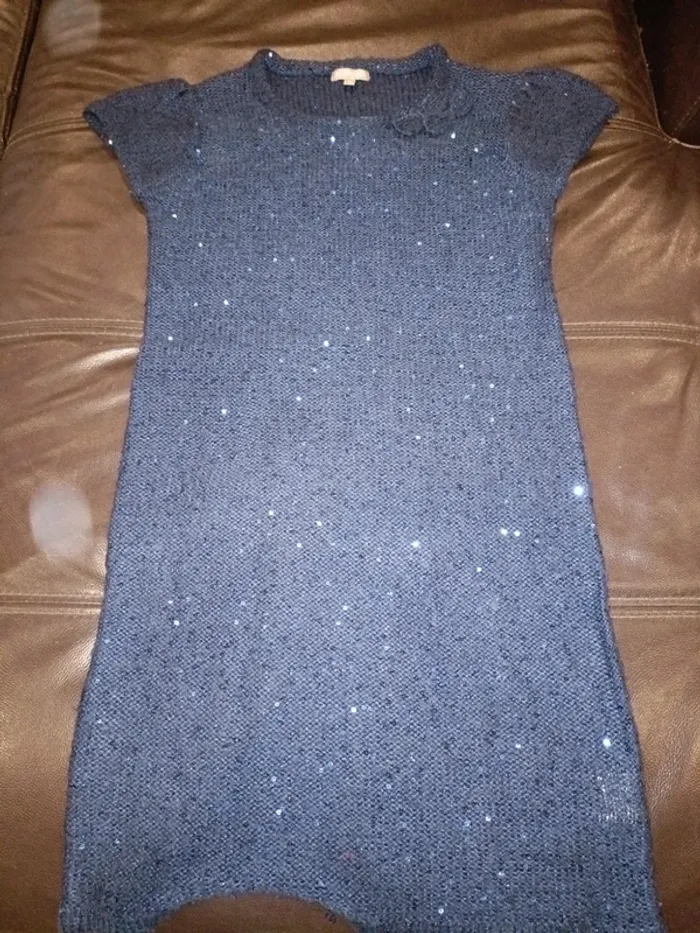 Robe in extenso 12 ans sequin paillettes bleu