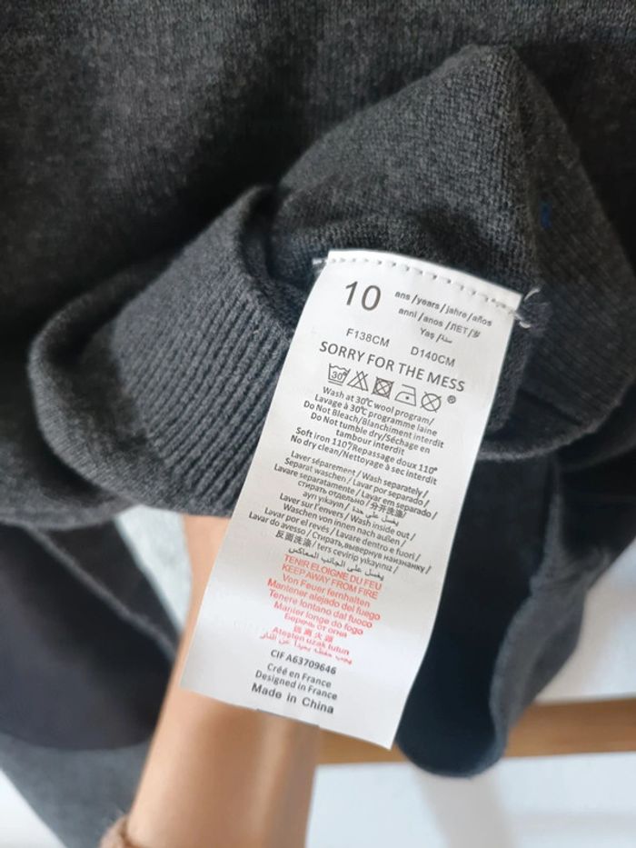 Joli pull gris Good Vibes Sorry 4 The Mess 10 ans neuf avec étiquette 🏷 - photo numéro 7
