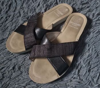 Sandales noir pailleté pointure 40 comme neuf 