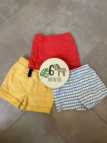 Lot 3 shorts souples tex orchestra 6 mois garçons