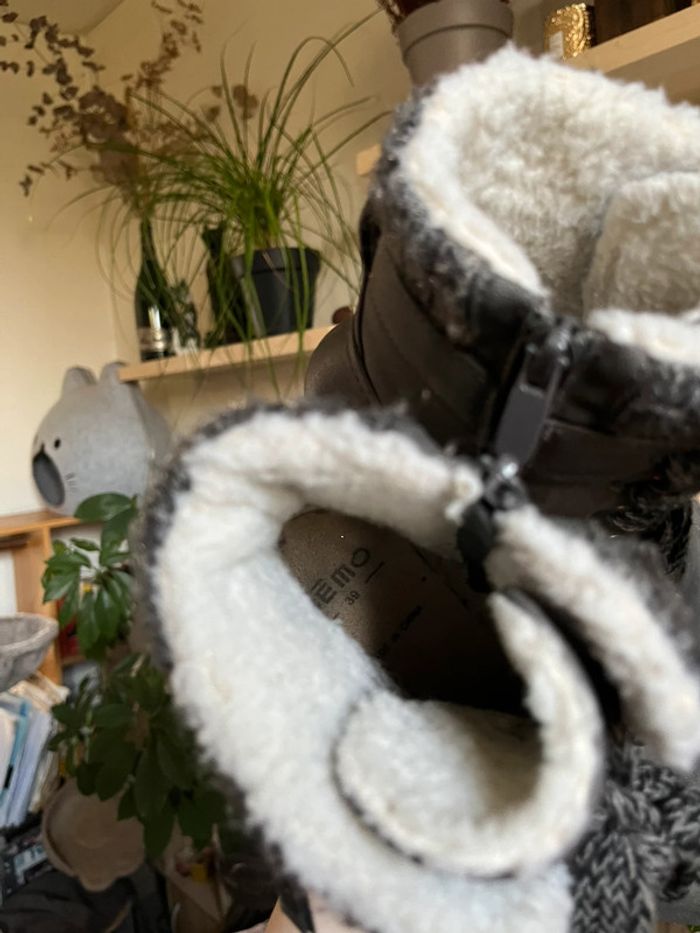 Bottines à talons chaude doublé à lacets - gris, blanc et noir - photo numéro 16