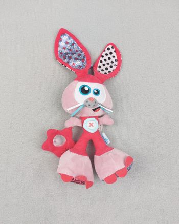 Doudou peluche Lapin d’activités Babymoov 20 cm sans les oreilles éveil bébé