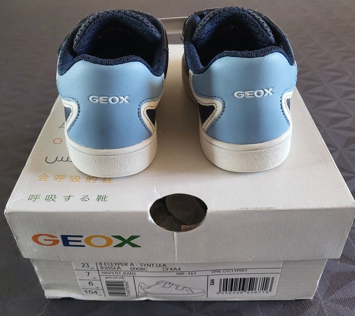 Chaussures baskets cuir bleues Geox 23 - photo numéro 5