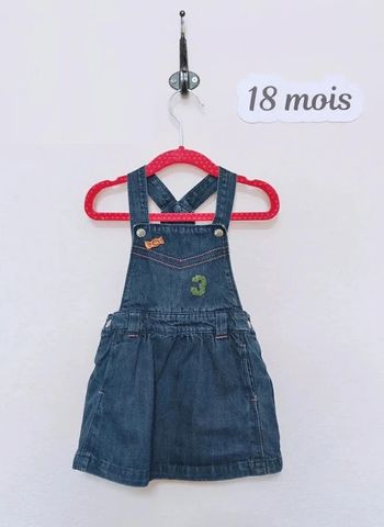 Robe salopette en jeans fille taille 18 mois